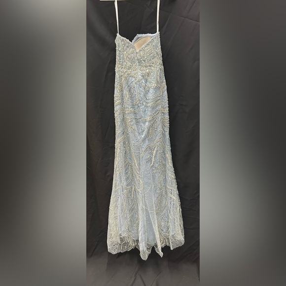 MAC DUGGAL 20544 NWT Blue Strapless Embellished Trumpet Gown - Picture 5 of 8